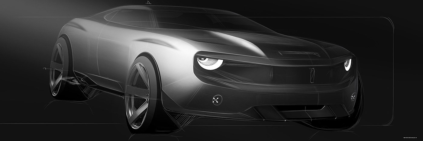 Automobile design，Electronic hand drawing，ps，