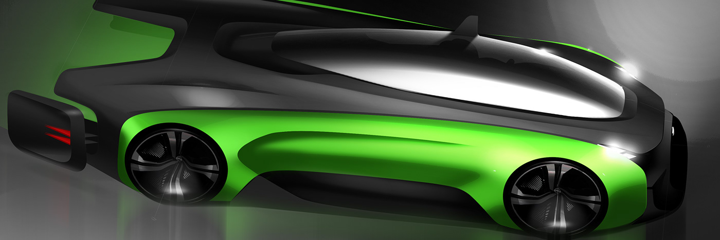 Automobile design，Electronic hand drawing，ps，