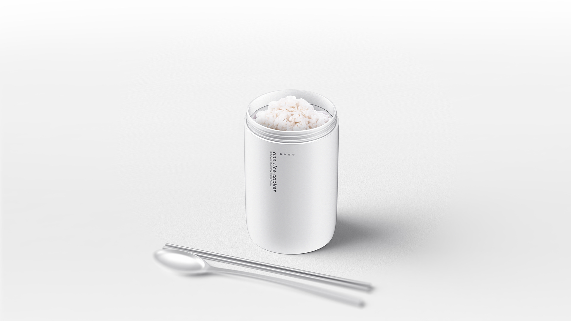 rice cooker，Silver Award of spark Design Award，Pinup Design Award，Korea DB global electronic competition，silvery white，