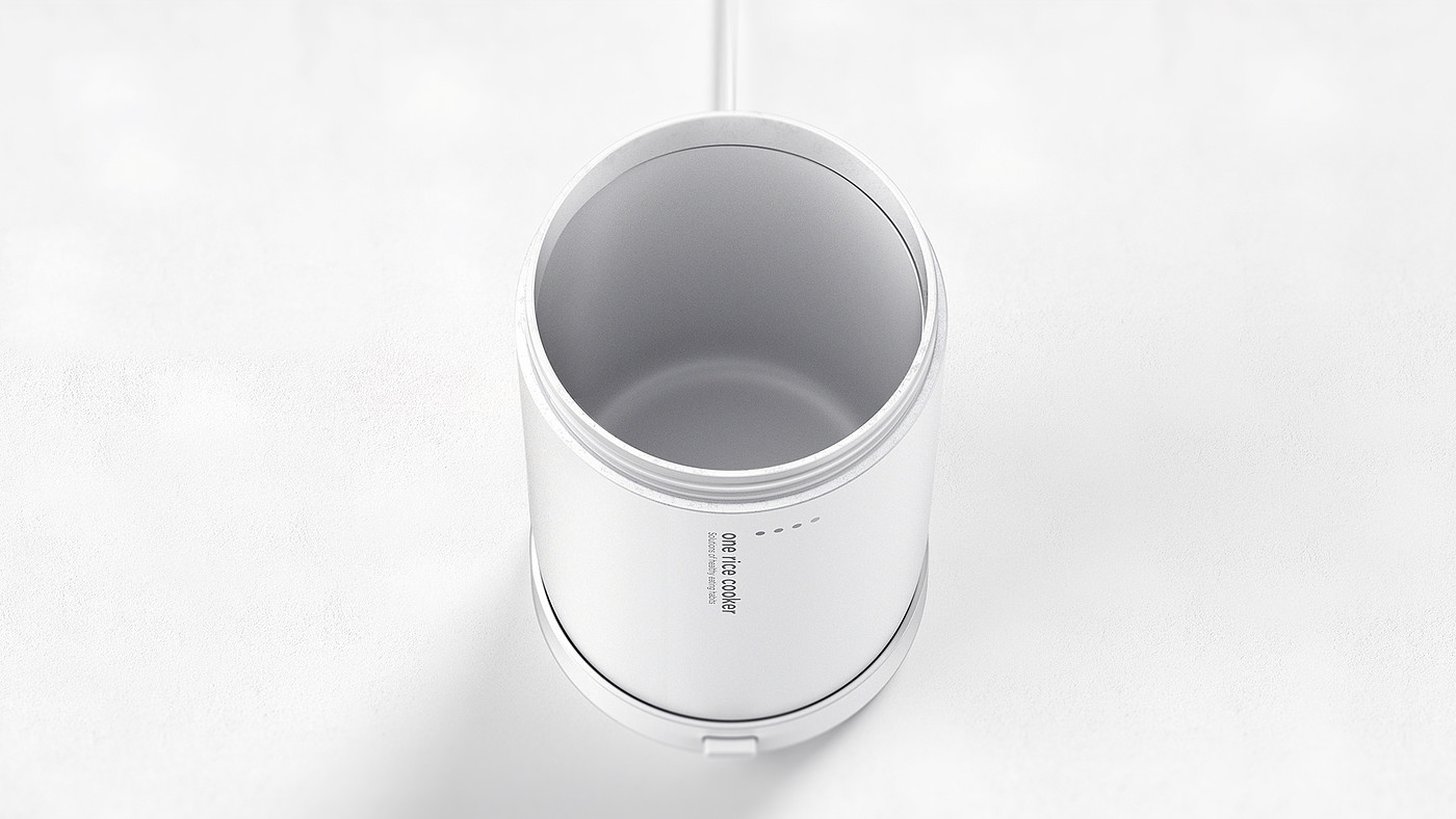rice cooker，Silver Award of spark Design Award，Pinup Design Award，Korea DB global electronic competition，silvery white，