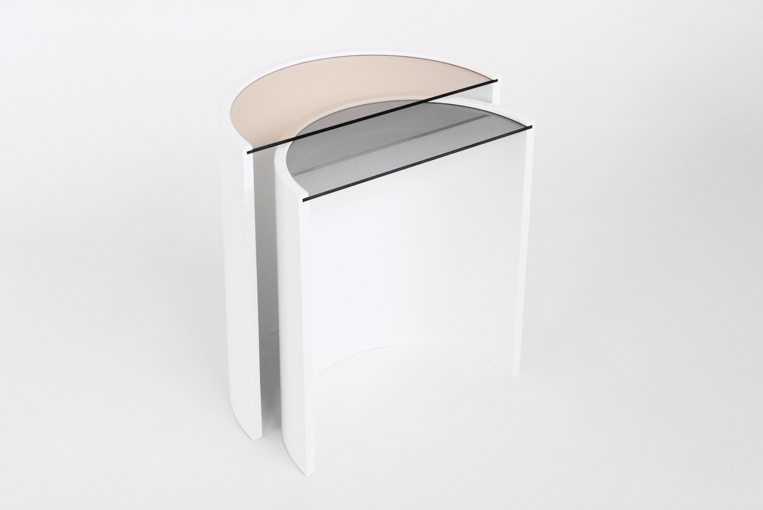 combination，Glass，Side table，nesting，