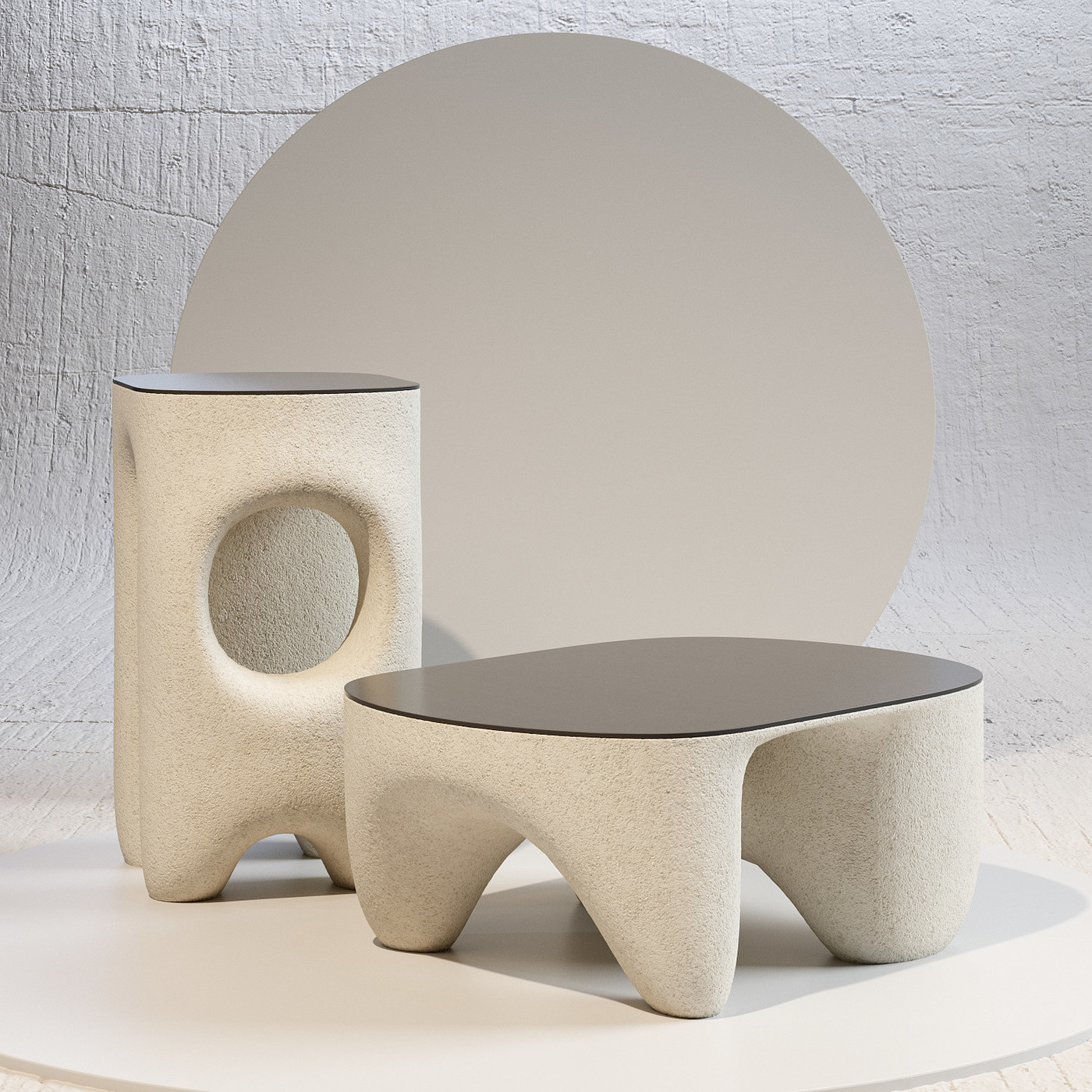 Table，Abstract art，Sculpture，coffe table，Beige，