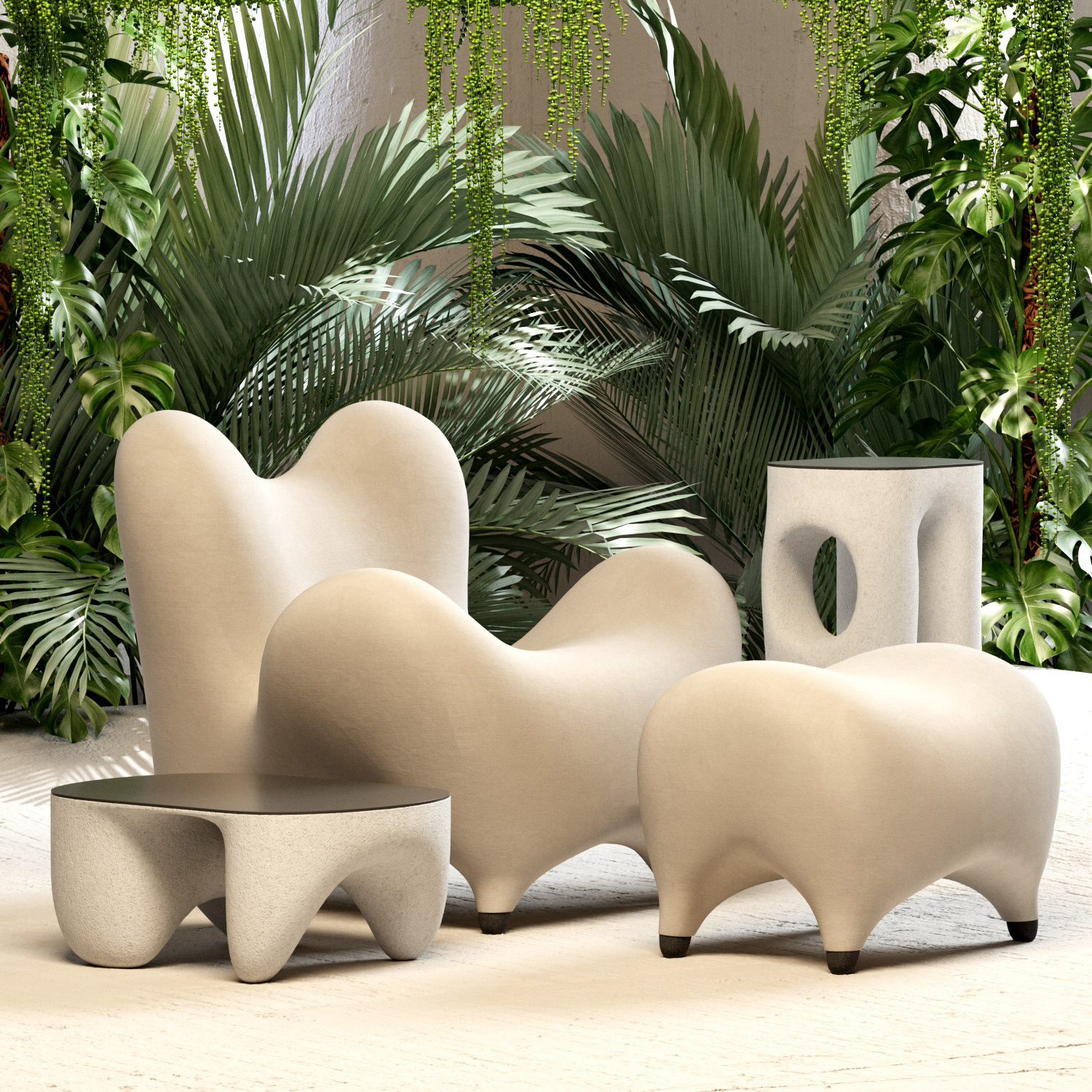 Table，Abstract art，Sculpture，coffe table，Beige，