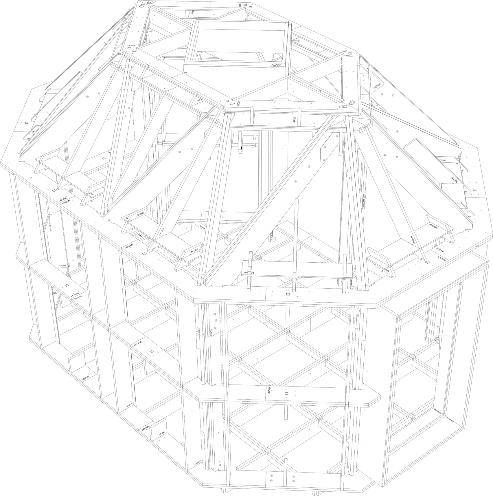 Interior design，Architectural design，flat，wood，Octagonal，