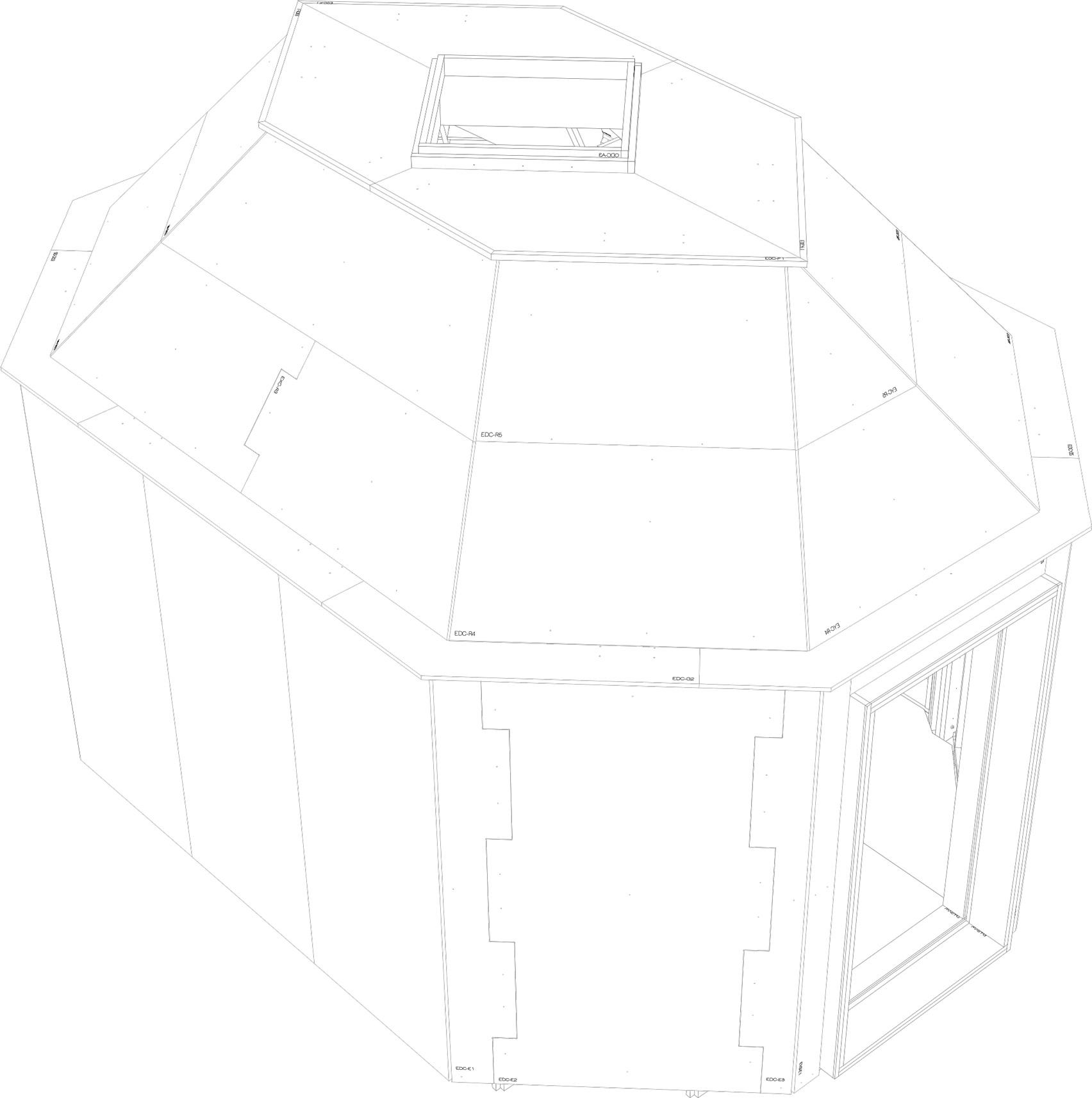 Interior design，Architectural design，flat，wood，Octagonal，