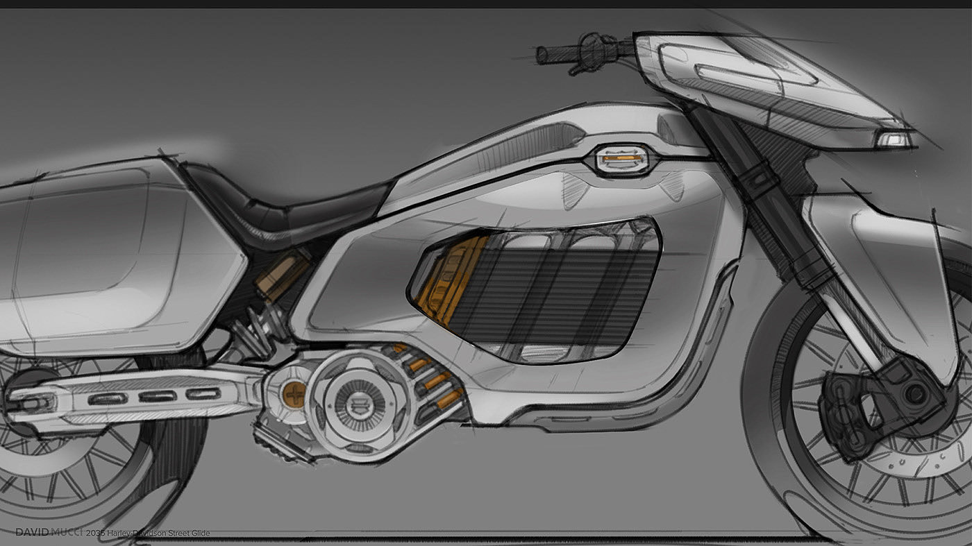 Halley，Electric vehicle，David Mucci，motorcycle，draft，Hand drawn，
