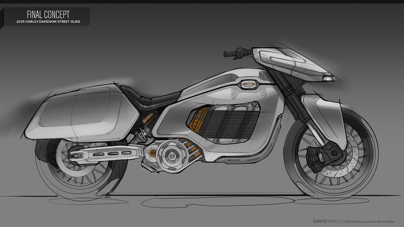 Halley，Electric vehicle，David Mucci，motorcycle，draft，Hand drawn，