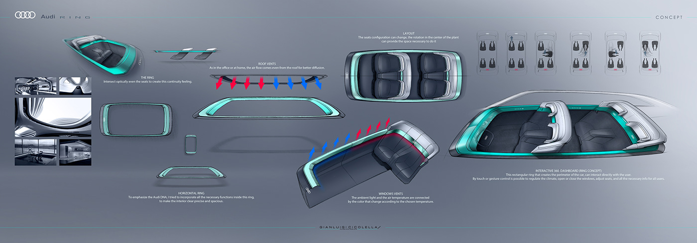 audi，Hand drawn，Automotive interior，