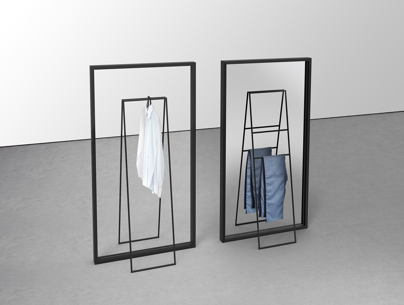 Creative furniture，optics，mirror，Coat rack，MIRROR IMAGE，