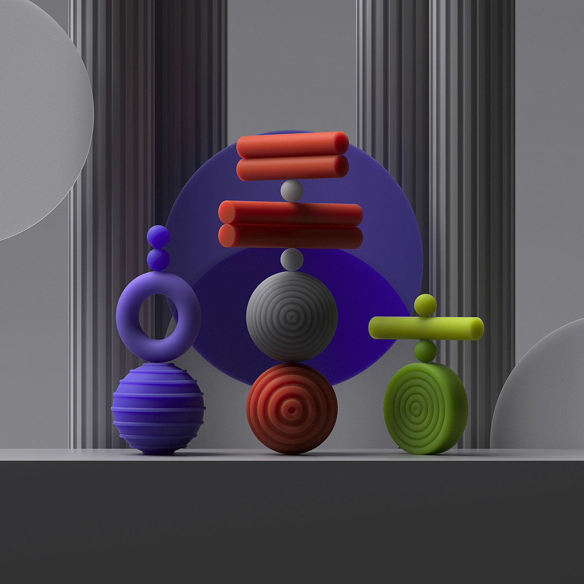 geometry，modularization，Sculpture，Living Forms，