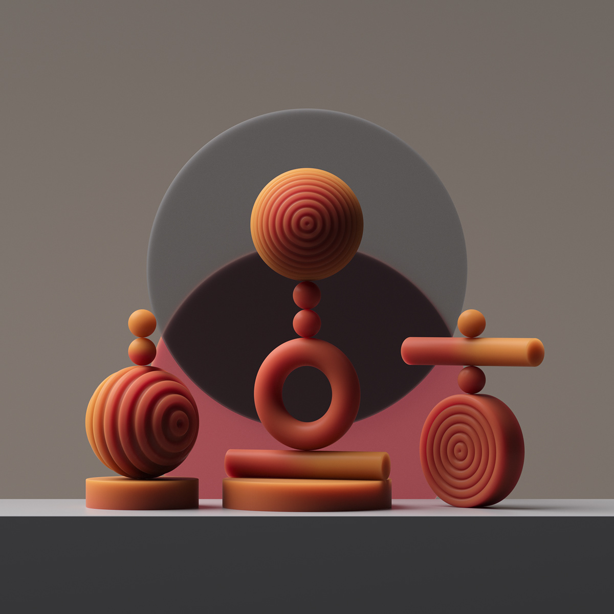 geometry，modularization，Sculpture，Living Forms，