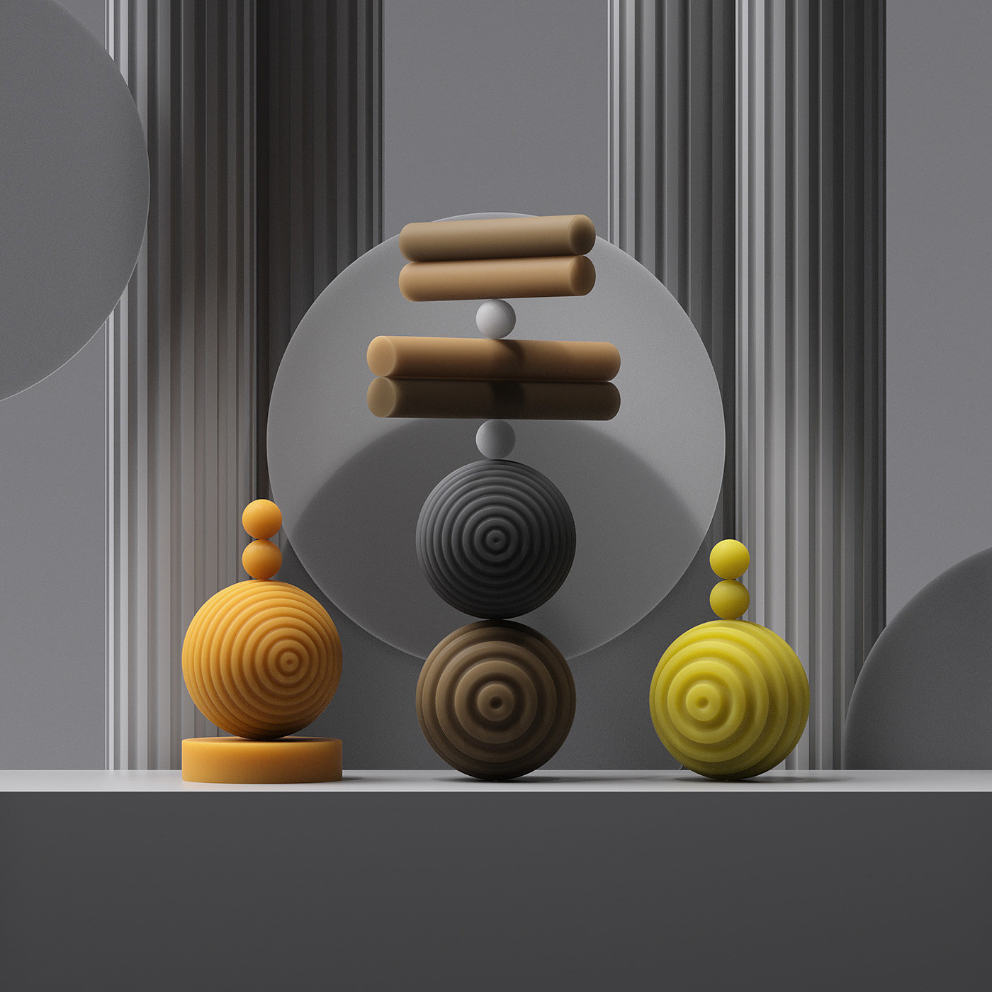 geometry，modularization，Sculpture，Living Forms，