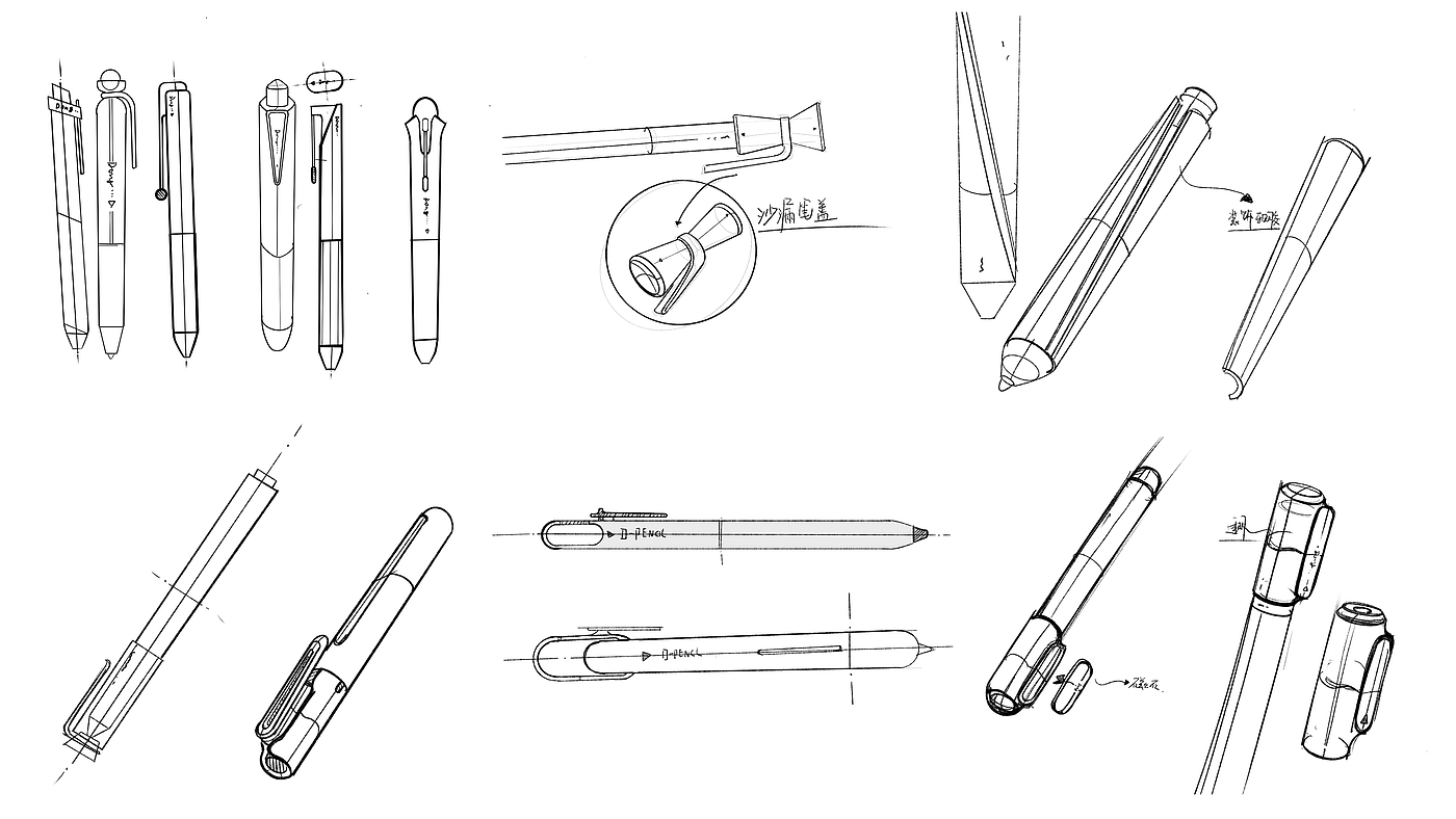 工业设计，产品造型设计，文具设计，中性笔设计，简约设计，