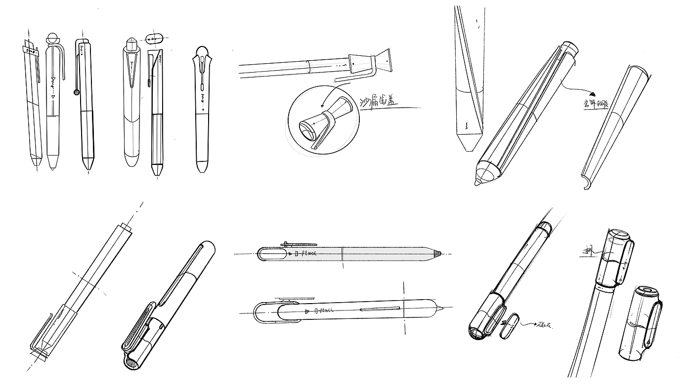 industrial design，Product modeling design，Stationery design，Neutral pen design，Simple design，