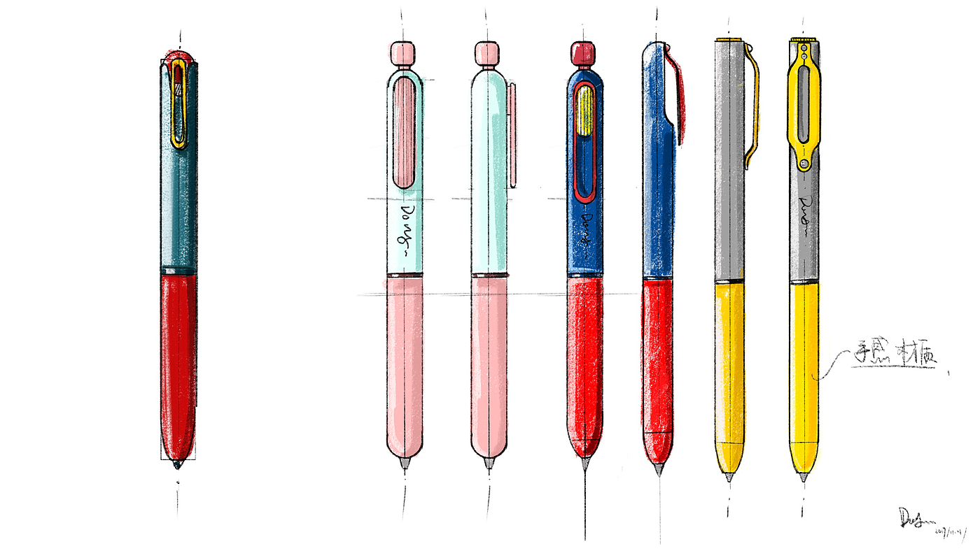 industrial design，Product modeling design，Stationery design，Neutral pen design，Simple design，