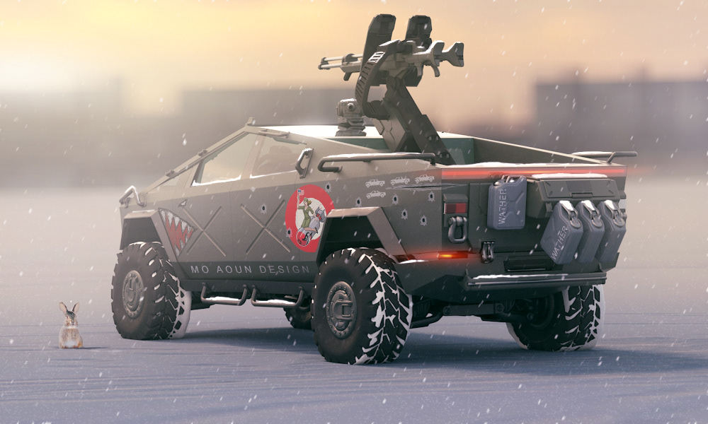 Cyber truck，modeling，automobile，Mon，Cybertruck，