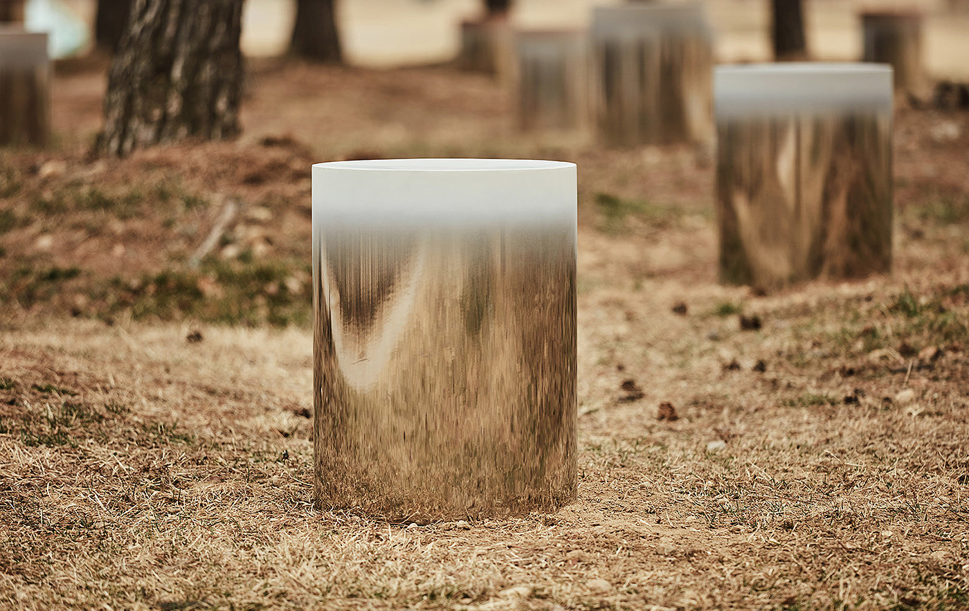 Dokkaebi，Dokkaebi Stool，stainless steel，Art，woods，stool，jiyoun kim，chair，