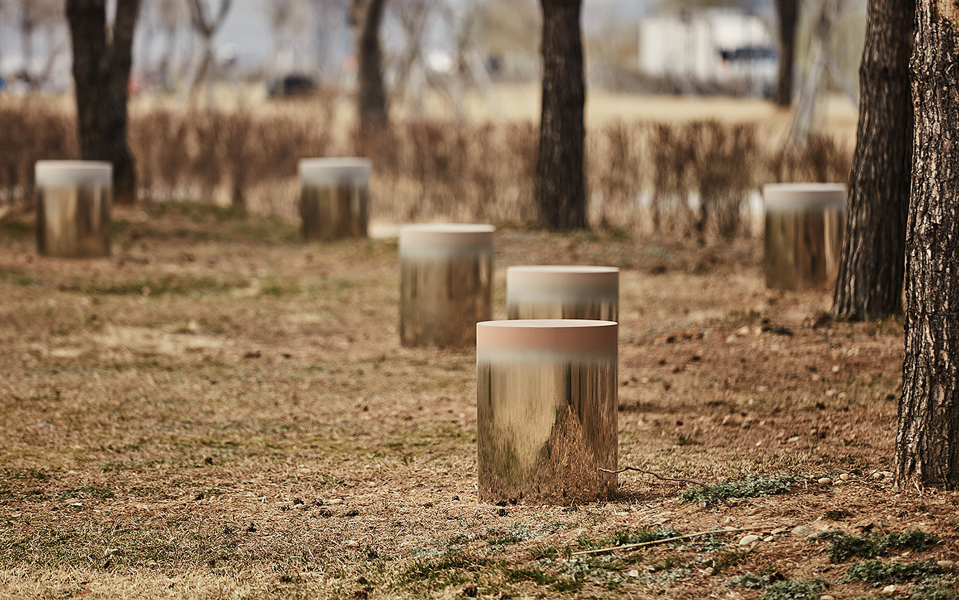 Dokkaebi，Dokkaebi Stool，stainless steel，Art，woods，stool，jiyoun kim，chair，