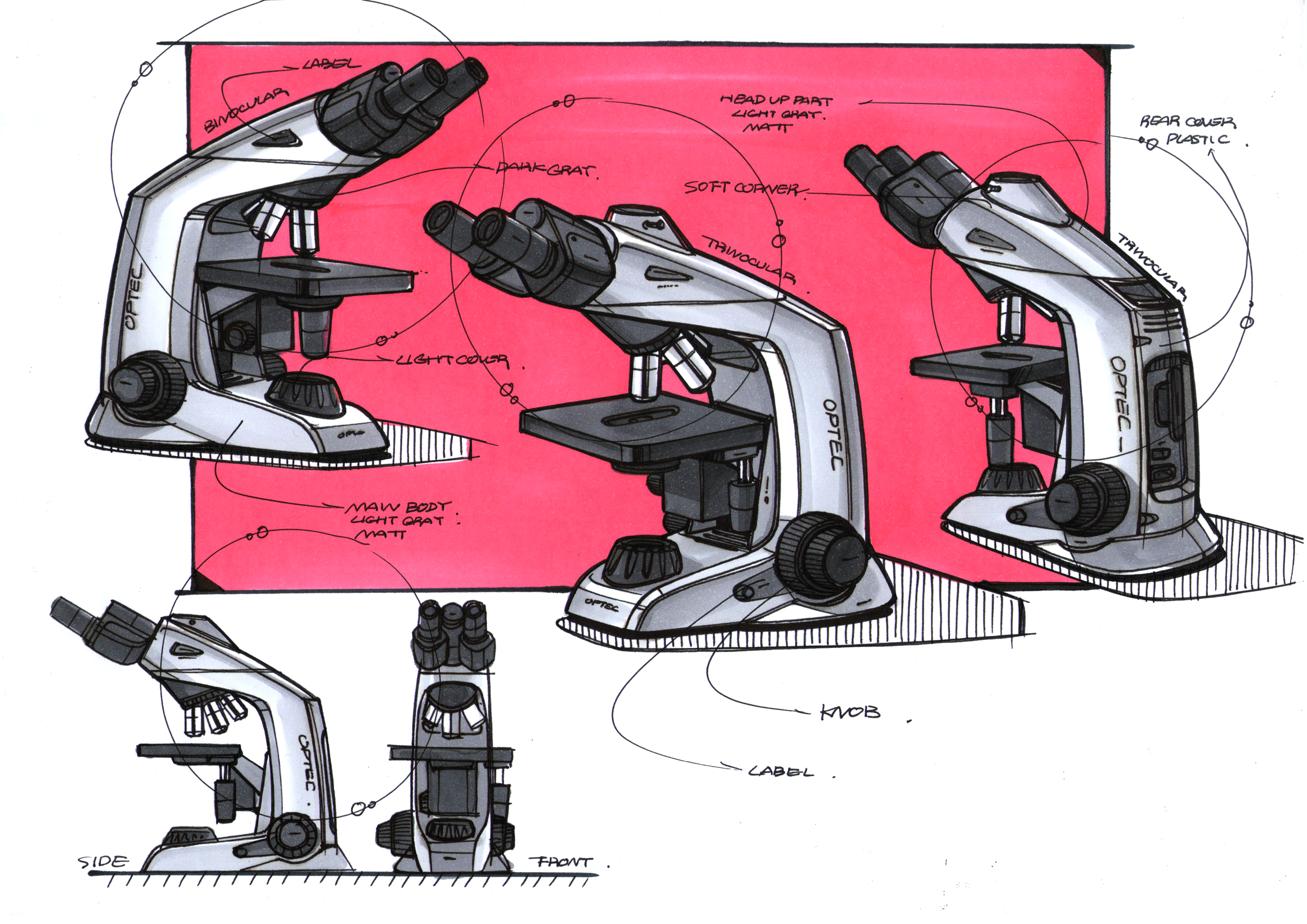 Medical equipment，Microscope，optical instrument，Appearance design，product design，