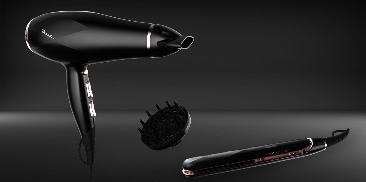 Appearance design，product design，industrial design，Hair dryer straightener，