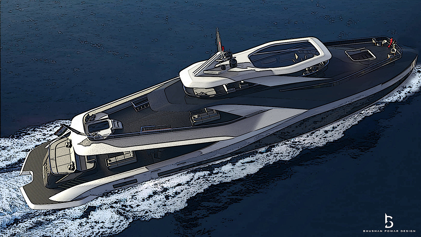 conceptual design，Yacht Design ，AYATI SPEED，