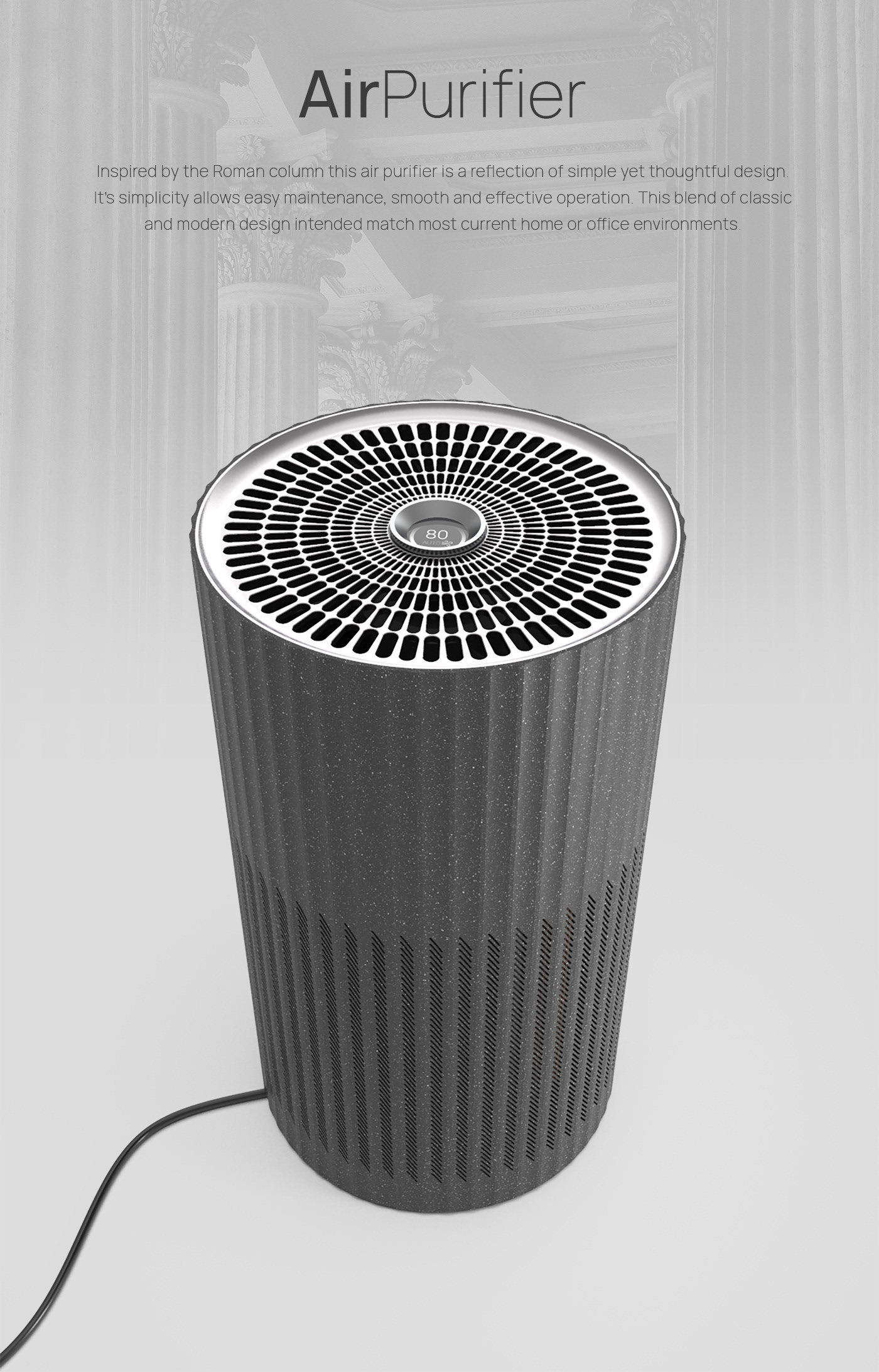 Roman column，air cleaner，Air Purfier，Martynas Lagauskas，