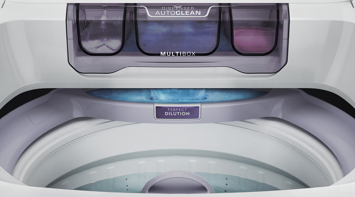 Washing machine，Automatic cleaning machine，Novel detergent distributor，Turbine economical washing machine，white，