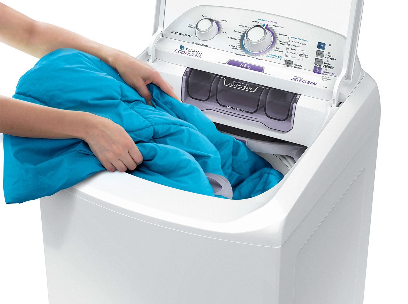 Washing machine，Automatic cleaning machine，Novel detergent distributor，Turbine economical washing machine，white，