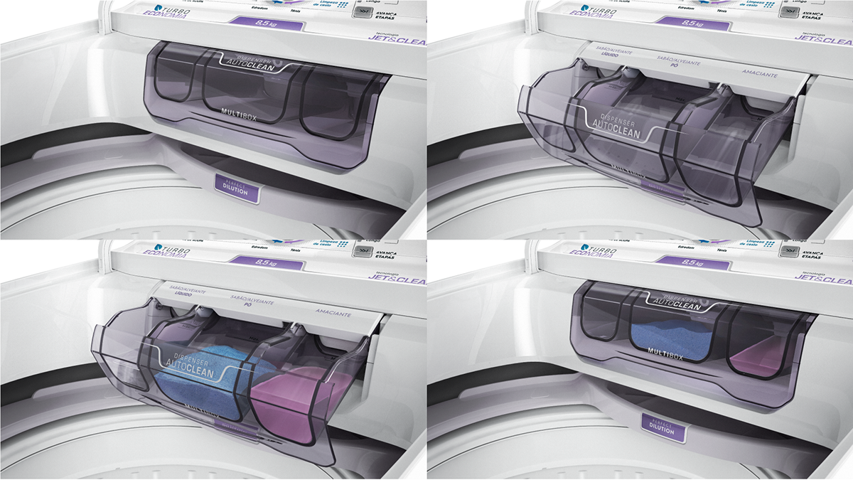 Washing machine，Automatic cleaning machine，Novel detergent distributor，Turbine economical washing machine，white，