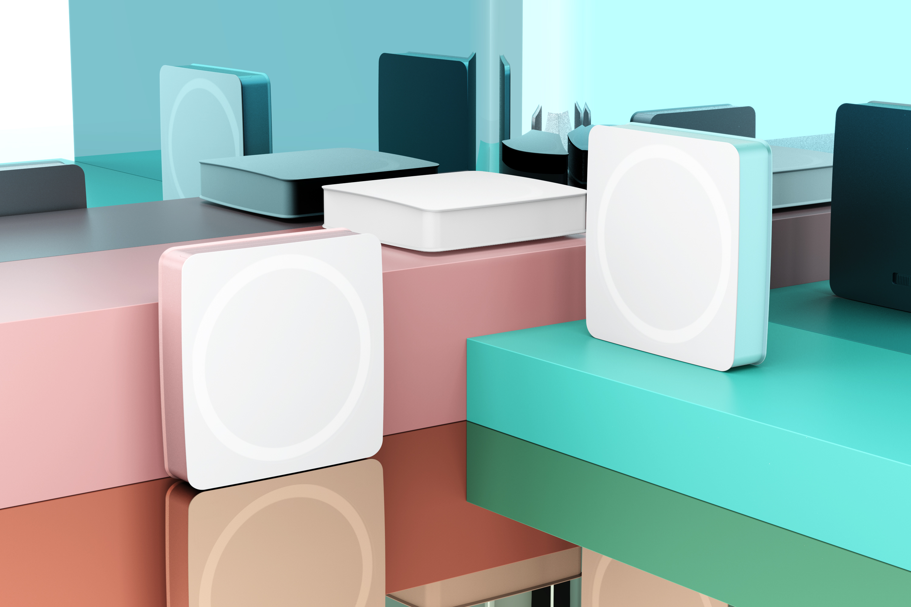 Telescopic design，product design，Appearance design，electronic product，Led beauty mirror，