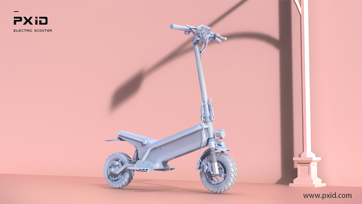 Scooter design，Design of electric scooter，Electric vehicle design，Electric bicycle design，Electric motorcycle design，Design of transportation tools，Pxid product oriented industrial design，