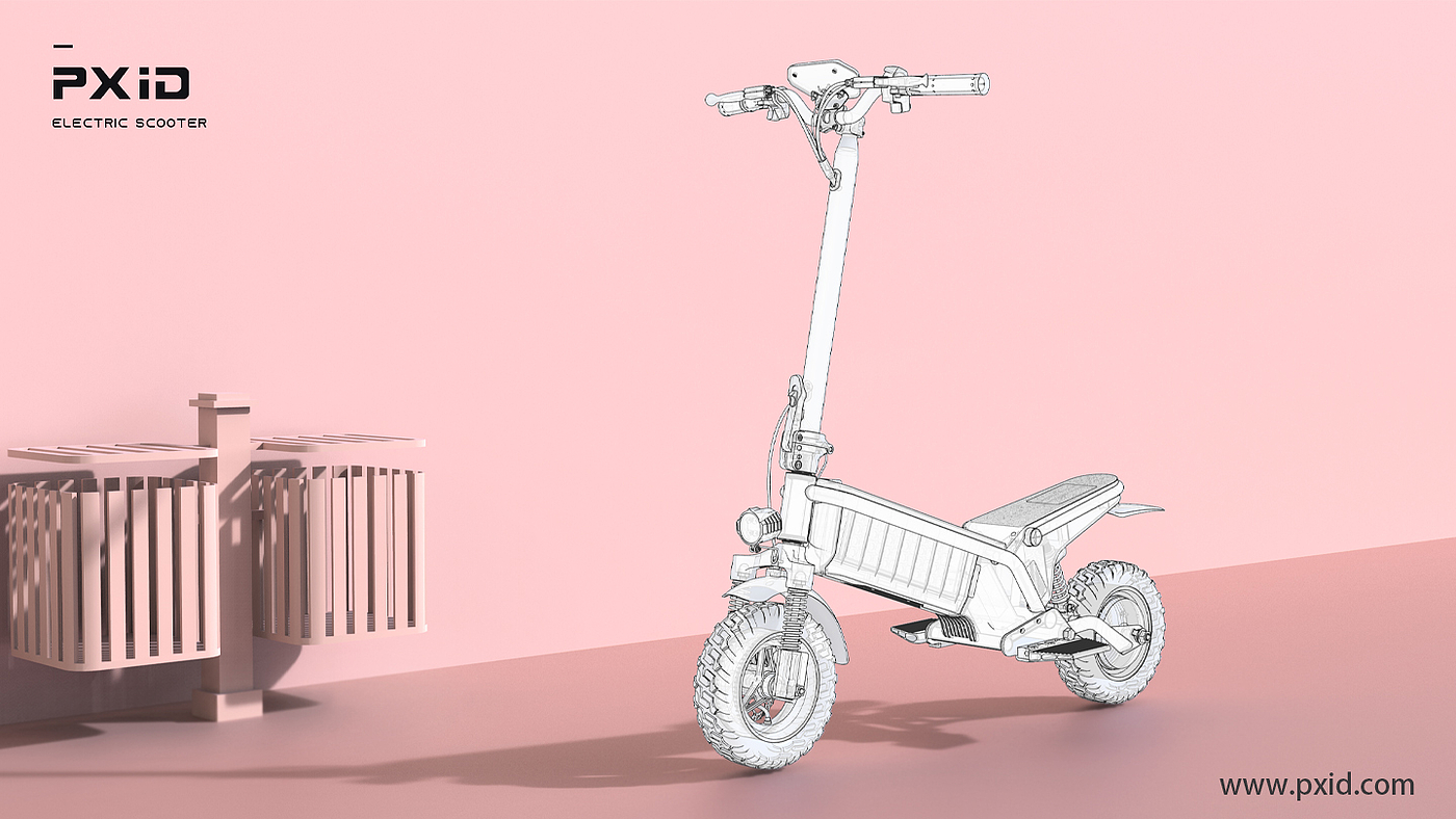 Scooter design，Design of electric scooter，Electric vehicle design，Electric bicycle design，Electric motorcycle design，Design of transportation tools，Pxid product oriented industrial design，
