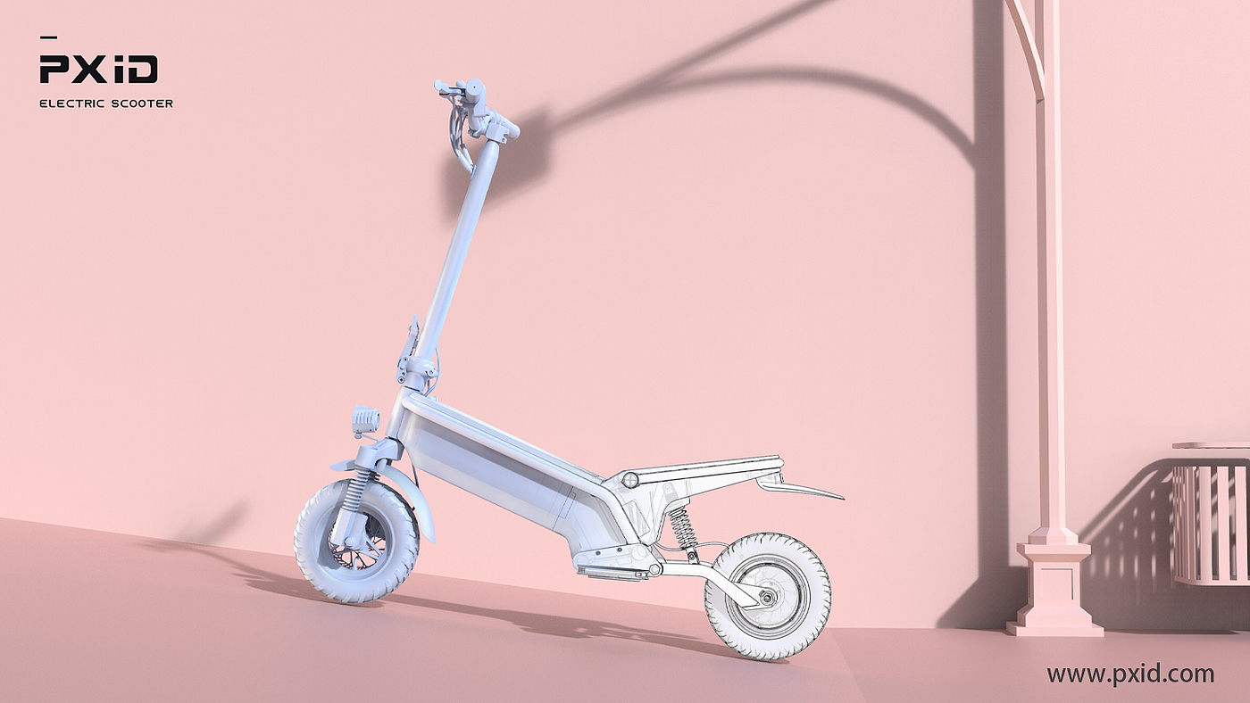 Scooter design，Design of electric scooter，Electric vehicle design，Electric bicycle design，Electric motorcycle design，Design of transportation tools，Pxid product oriented industrial design，