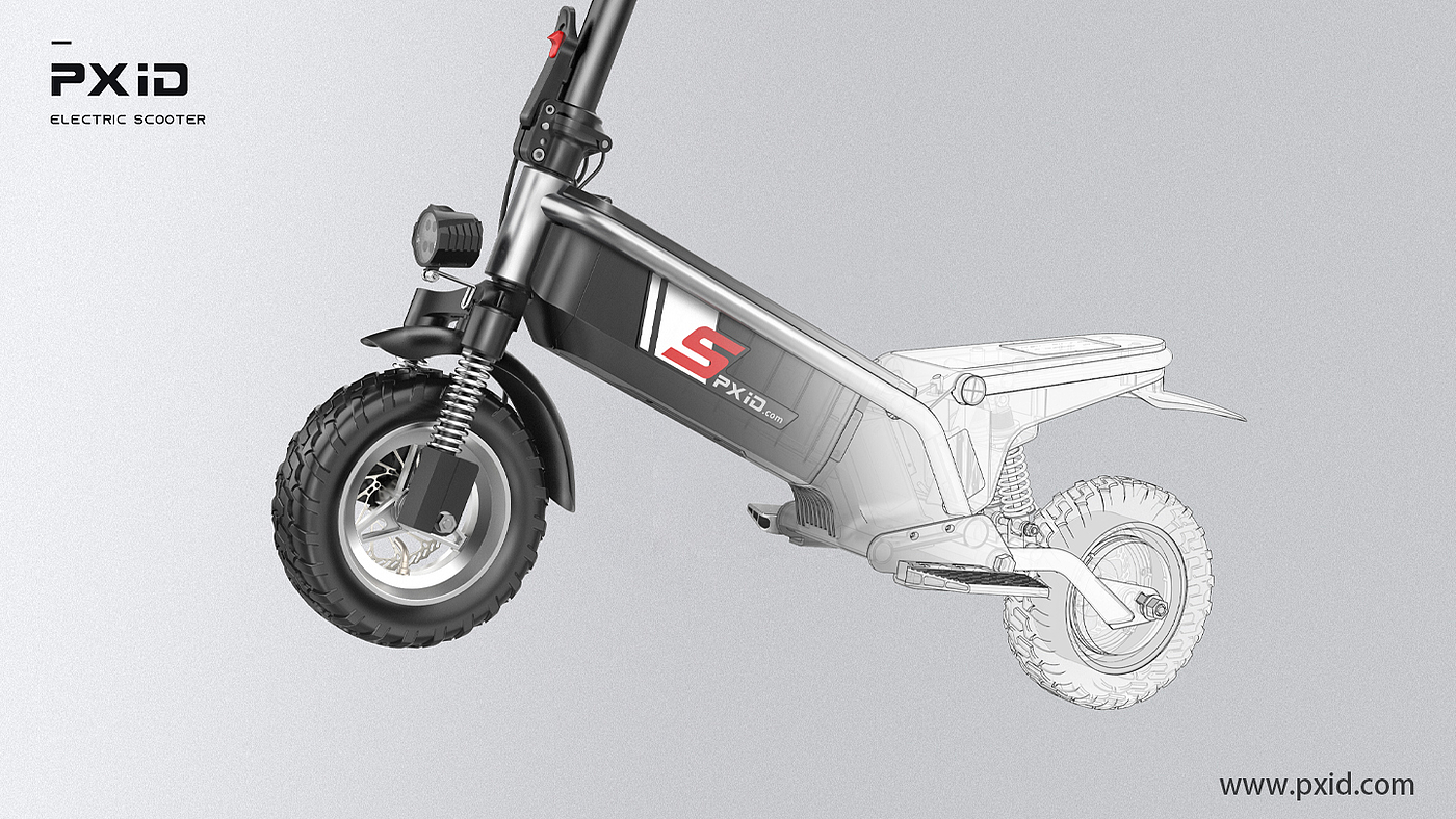 Scooter design，Design of electric scooter，Electric vehicle design，Electric bicycle design，Electric motorcycle design，Design of transportation tools，Pxid product oriented industrial design，