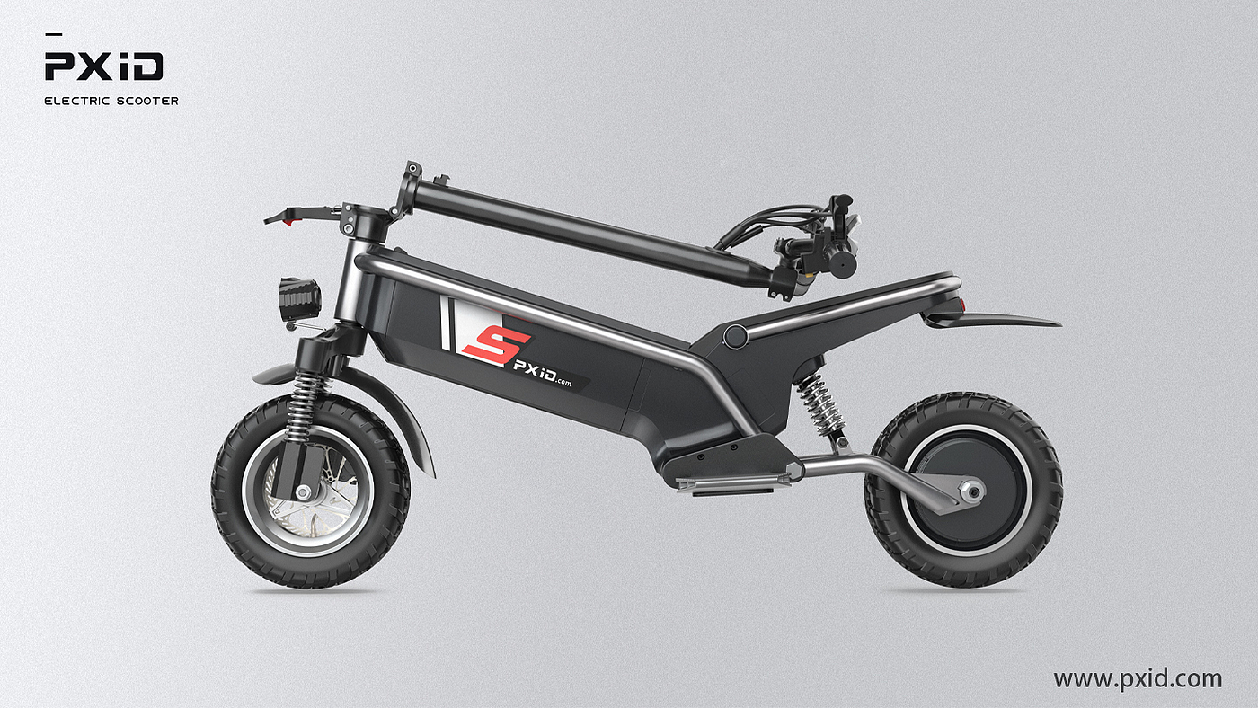 Scooter design，Design of electric scooter，Electric vehicle design，Electric bicycle design，Electric motorcycle design，Design of transportation tools，Pxid product oriented industrial design，