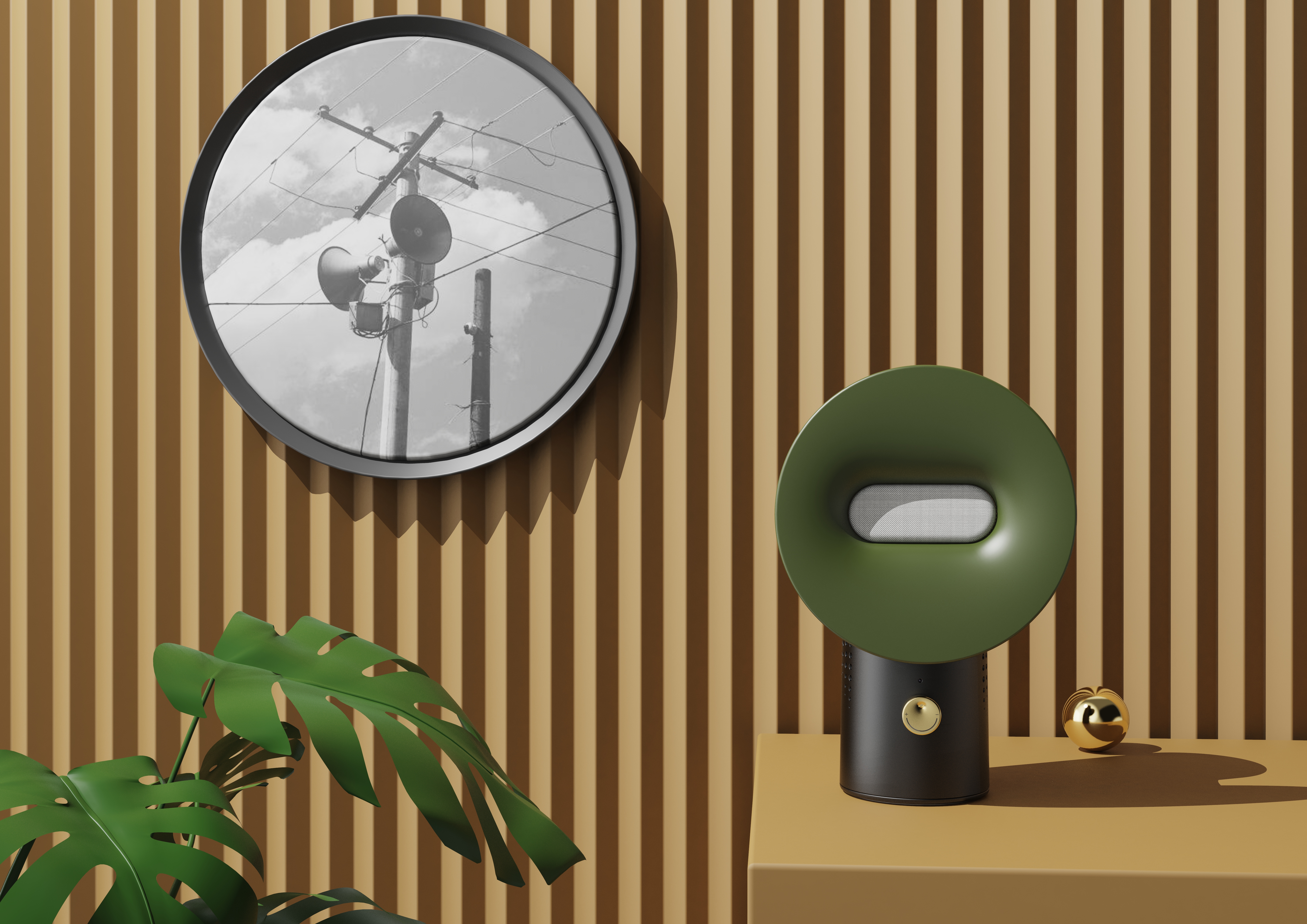 loudspeaker box，sound，music，Big horn，Emotional design，Rural loudspeaker broadcasting，Telegraph Pole，player，