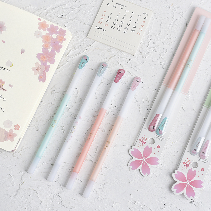 Cherry drop plastic pen cute student pen，