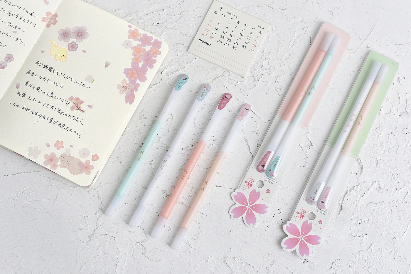 Cherry drop plastic pen cute student pen，
