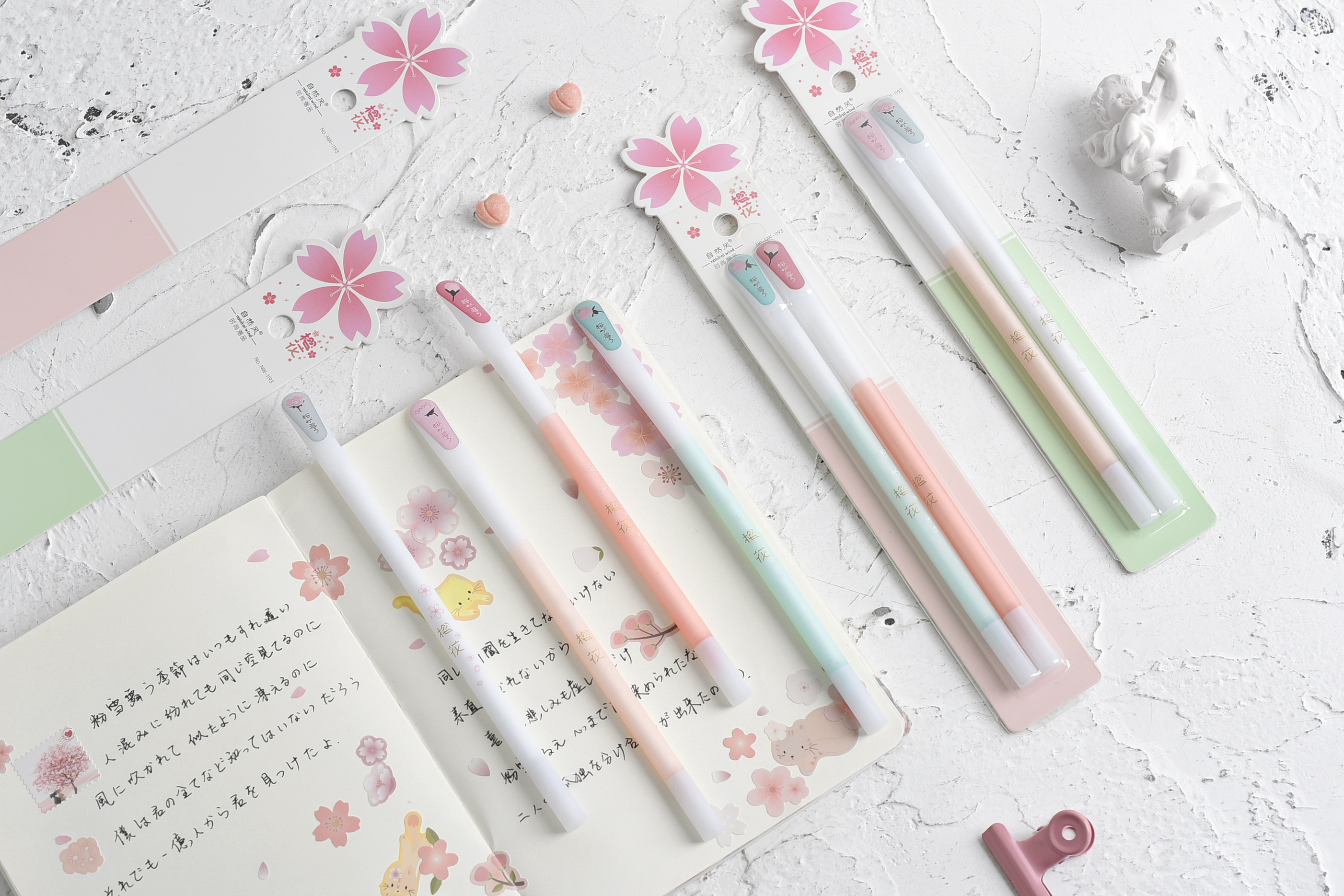 Cherry drop plastic pen cute student pen，