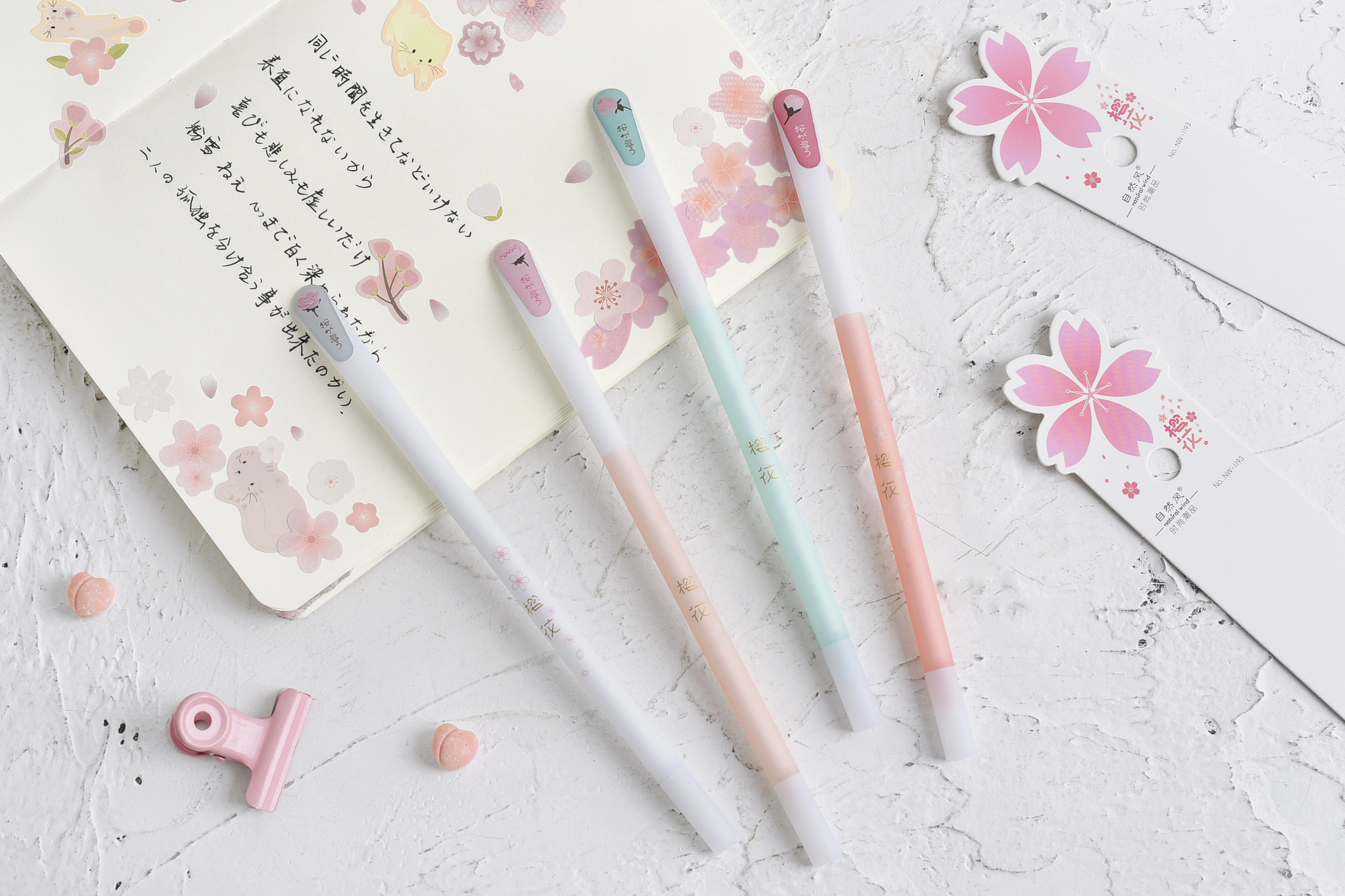 Cherry drop plastic pen cute student pen，