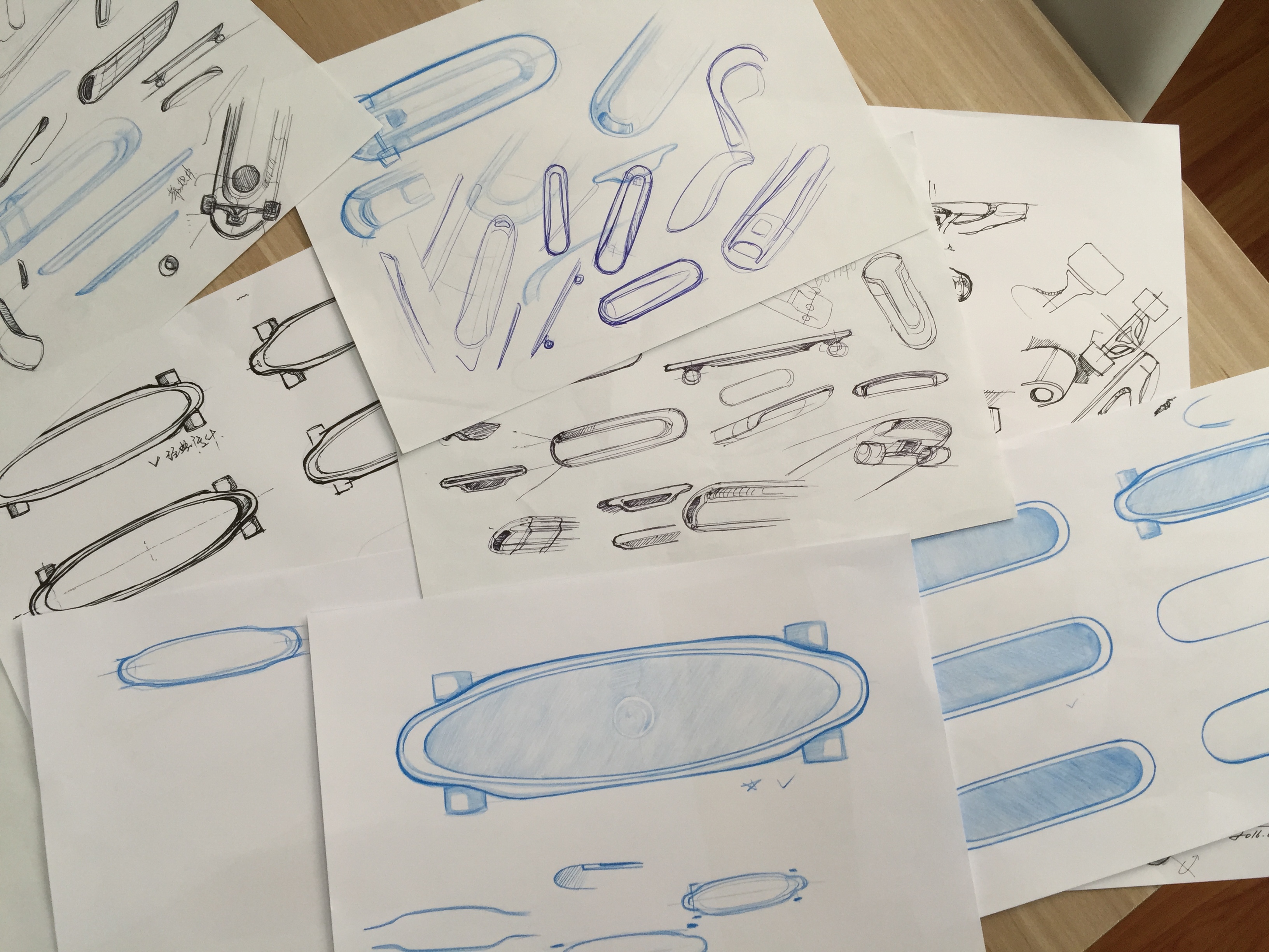 Electric skateboard，vehicle，Design，sketch，