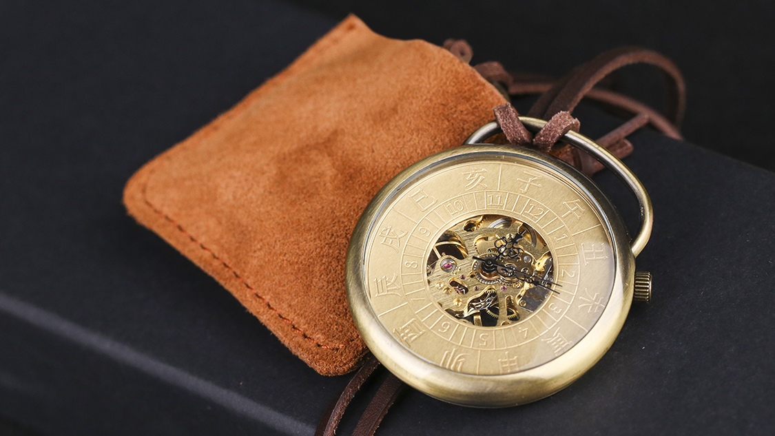 original，Design，National style，sundial，Pocket Watch，gift，