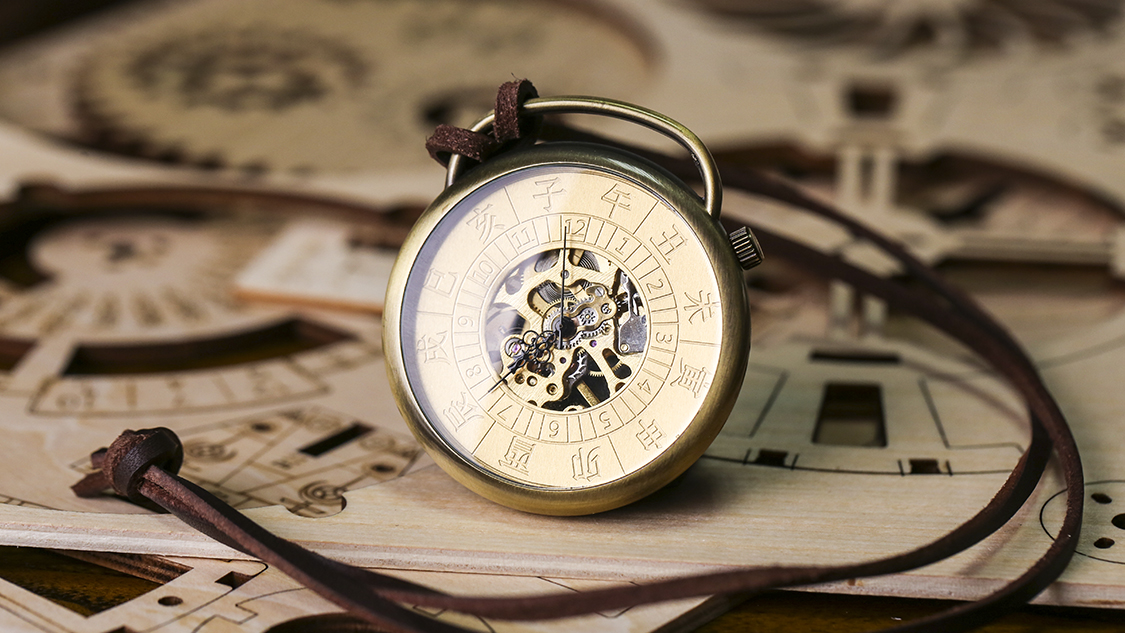 original，Design，National style，sundial，Pocket Watch，gift，