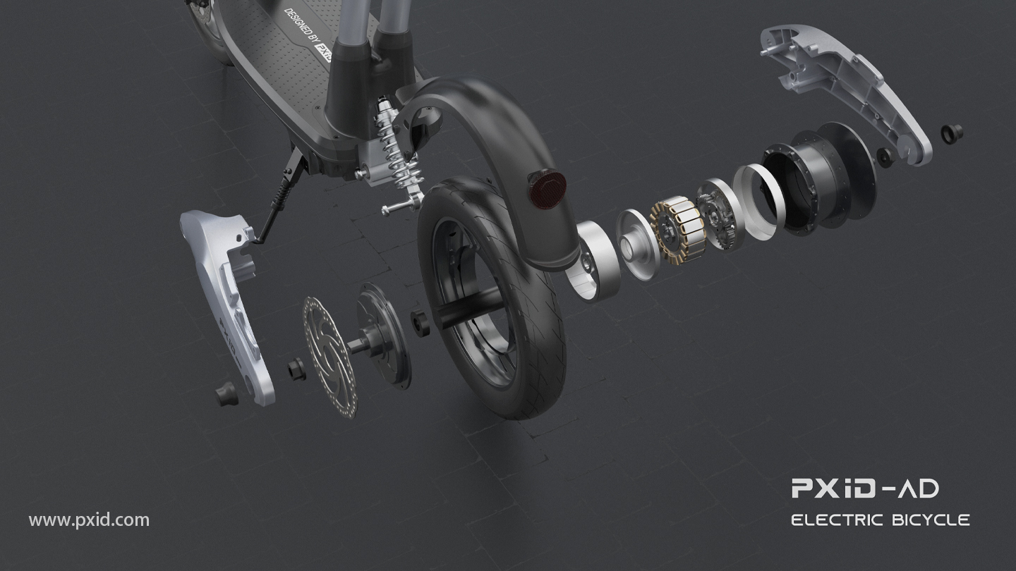 Electric vehicle design，Electric bicycle design，Scooter design，Design of electric scooter，Design of transportation tools，Pxid product oriented industrial design，