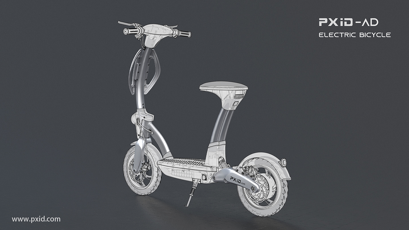 Electric vehicle design，Electric bicycle design，Scooter design，Design of electric scooter，Design of transportation tools，Pxid product oriented industrial design，