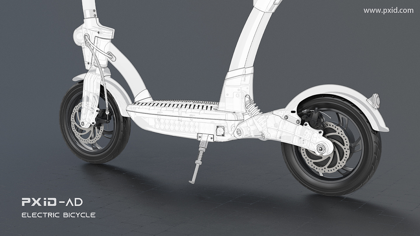 Electric vehicle design，Electric bicycle design，Scooter design，Design of electric scooter，Design of transportation tools，Pxid product oriented industrial design，