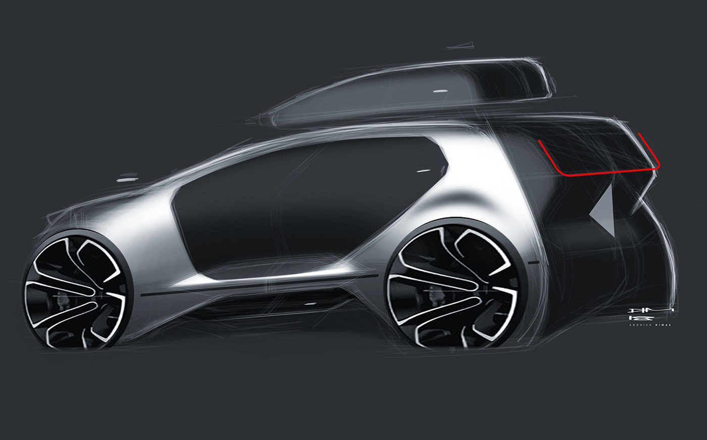 Two dimensional modeling，Ubee ，Hand drawn，automobile，