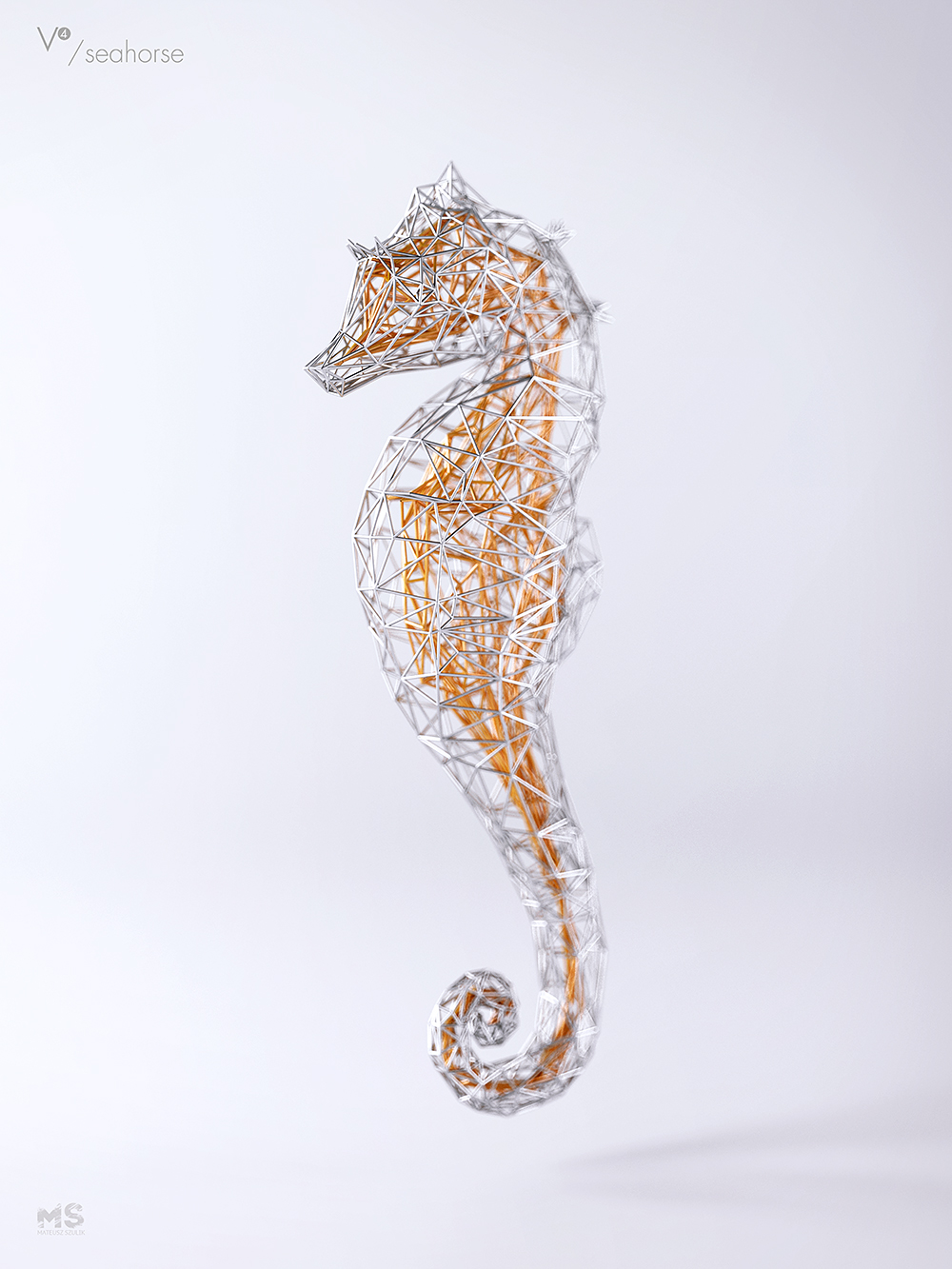 wire，Sculpture，gold and silver，line，animal，