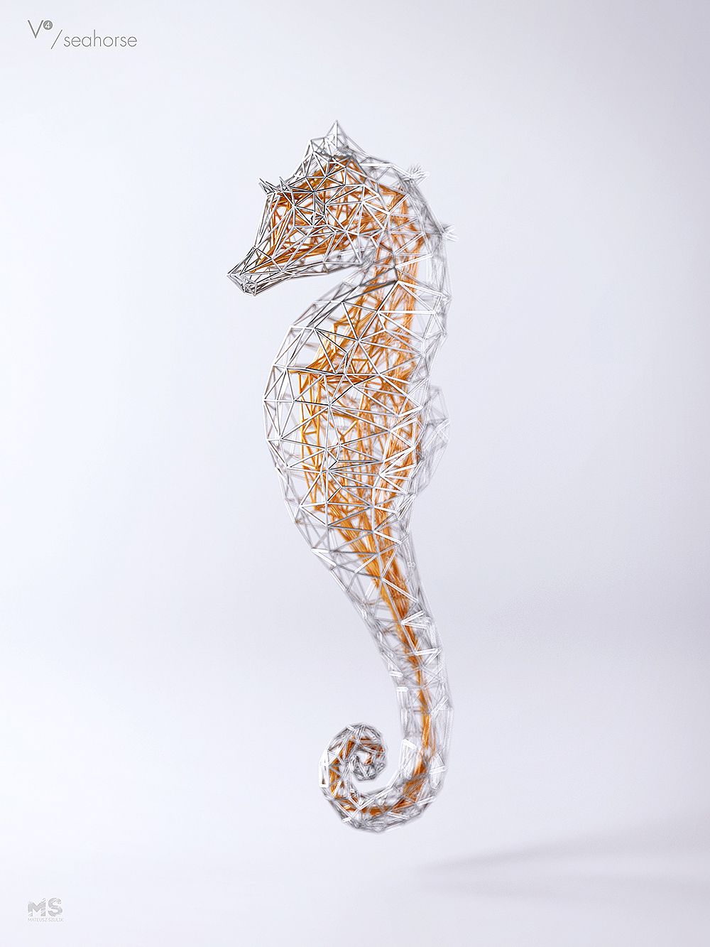 wire，Sculpture，gold and silver，line，animal，