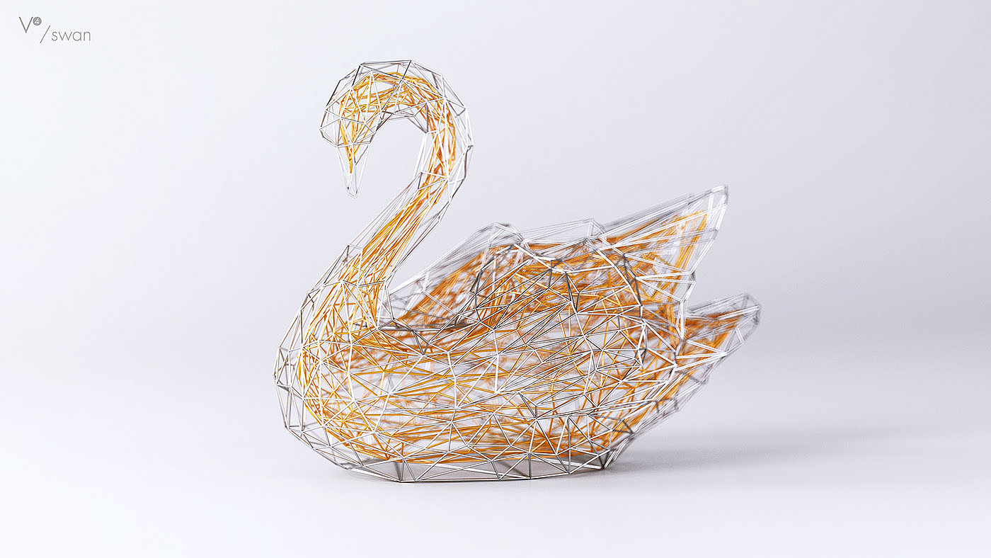 wire，Sculpture，gold and silver，line，animal，
